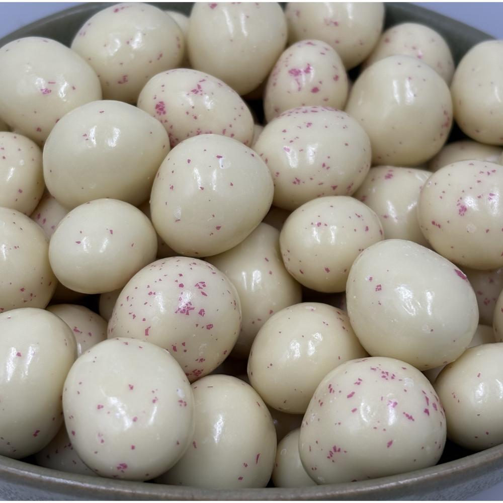 Frambuesas Liofilizadas cubiertas con Chocolate Blanco-Yogurt