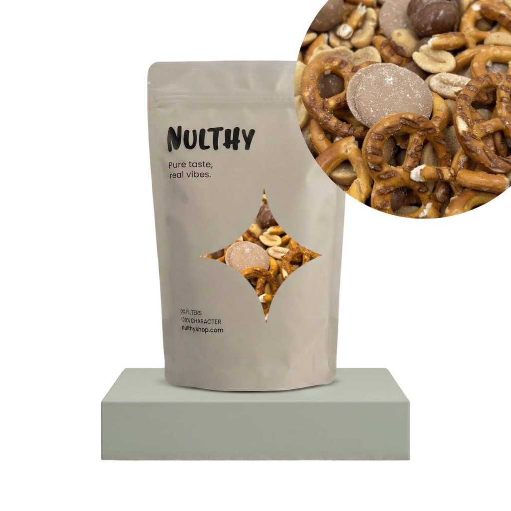 Mix de Cacahuetes y Pretzels con Chocolate y Caramelo